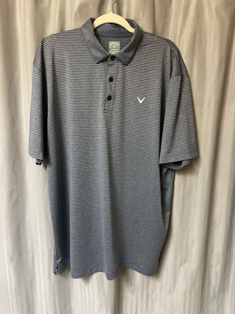 Callaway Opti-Dry Men's short sleeve Striped Polo blue and white striped size XL